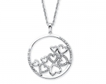 Diamond Accent Family of Hearts Pendant Necklace