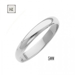 14K White Gold 5MM Traditional Classic Wedding Band