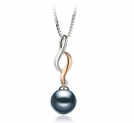 Pennie Black 8-9mm AA Quality Japanese Akoya 925 Sterling Silver Pearl Pendant