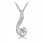Sparkling Clear Journey Charm Necklace 127