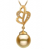 Prudence Gold 10-11mm AAA Quality South Sea 14K Yellow Gold Pearl Pendant