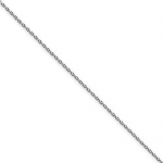 1mm 14K White Gold High Polish Classic Square Wheat Link Chain Necklace - 20 inches