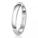 3mm For Her Engraved Classic Sterling Silver Plain Wedding Band Ring, Size 5