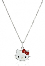 Hello Kitty Sterling Silver and Enamel Pendant Necklace