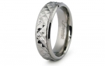 Fine Toned Diamond Cut Titanium Ring w/ Personalized Engraving