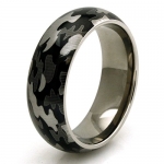 TIONEER® Titanium Green Camo Men's Wedding Band Anniversary Ring, Size 10.5