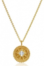Satya Jewelry Birthstone Mandala April White Topaz Gold Pendant Necklace