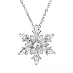 Sterling Silver Snowflake Pendant-Necklace made with Swarovski Crystals