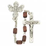 6mm Square Wood Beads and Four Way Center Rosary