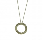 Sterling Silver Faith Love Hope Circle Pendant Necklace with 20 Inch Chain
