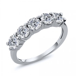 0.79 Ct Round G/H I1 Diamond 18K White Gold Wedding Band Ring