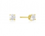 1/2ct Genuine Diamond Stud Earrings - 10 Karat Yellow Gold