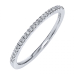 Classic 10K White Gold Round Diamond Half-Way Wedding Band Ring