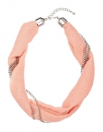 Ganz Women's Spring Colors Scarf Twist Necklace (Peach)