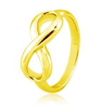 TIONEER Sterling Silver Iconic Classic 14K Gold Plated Infinity Ring, Size 8.5