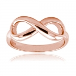 TIONEER Sterling Silver Rose Gold Plated Infinity Ring - Size 6.5