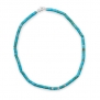 Teens Mens Turquoise Necklace Heshi Bead Sterling Silver 21-inch Length