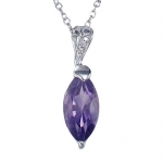 Vir Jewels Sterling Silver Amethyst Pendant (1.50 CT) With 18 Inch Chain