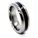 6mm Titanium & Black Carbon Fiber Inlay Band Wedding Band (US Whole & Half Sizes 4-15) (14)