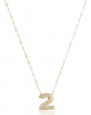 10k Yellow Gold Number 2 Pendant Necklace, 17