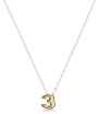 10k Yellow Gold Number 3 Pendant Necklace, 17