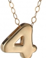10k Yellow Gold Number 0 Pendant Necklace, 17