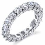 3.50MM Sterling Silver 925 Eternity Ring Engagement Wedding Band Ring with Cubic Zirconia CZ Size 4