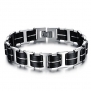MoAndy Jewelry Stainless Steel Silicon Black Men's Fashion Bracelet