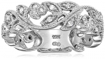 10k White Gold White Diamond Ring (1/4 cttw, H-I Color, I3 Clarity), Size 6