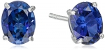 Sterling Silver Blue Sapphire Stud Earrings