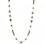 32 Inch Long Necklace for Women Handcrafted Gold Tone Czech Glass and Crystal