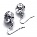 KONOV Jewelry Stainless Steel Cubic Zirconia Earrings Set, 2pcs, Color Silver