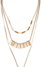 Kenneth Cole New York Coral Stick and Disc Triple Layered Pendant Necklace, 19 + 3 Extender