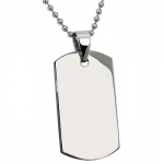 Engraveable Stainless Steel Dog Tag with 22 Inch Bead Chain