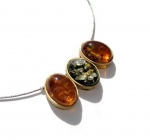 French Collection Multicolor Amber 24K Gold Plated Sterling Silver Oval Necklace