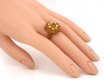 Unique Handmade Flower Beads Elastic Fashion Ring - YELLOW