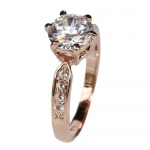 Fashion Plaza Elegant 18k Gold Plated Use Swarovski Crystal Wedding Engagement Ring R295 Size 8