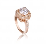 Fashion Plaza 18k rose Gold Plated Use Swarovski Crystal Engagement Spark Ring R30 (5)