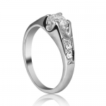 Fashion Plaza 18k White Gold Plated Use Swarovski Crystal Wedding Ring R69 size 6