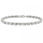 1 ct.t.w. Diamond Tennis Bracelet in Silver, I3, 7.25 in length