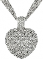 1 Carat Diamond Heart Necklace w/ Sterling Silver