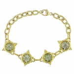 18k Yellow Gold Green Amethyst Bracelet