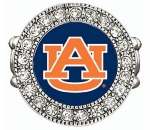 Designer Inspired Crystal Accented Auburn University Stretch Ring. Silvertone * 1 Diameter Accent * Comfort Stretch Band * Crystal Accents * Officially Licensed Collegiate Product