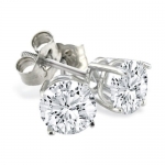 1/4ct Round Diamond Stud Earrings in 18K White Gold