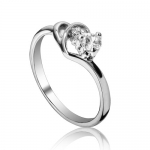 Fashion Plaza 18k White Gold Plated Use Swarovski Crystal Double Heart Engagement Ring Size 6