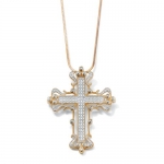 PalmBeach Jewelry Gold Over Silver Diamond Accent Cross Pendant (Womens)