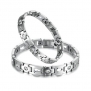 MoAndy Jewelry Titanium Steel Couple's Fashion Bracelets Magnetic Bangle Footprint Design White