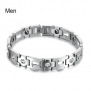 MoAndy Jewelry Titanium Steel Men's Fashion Bracelets Magnetic Bangle Footprint Design White