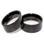 Blue Chip Unlimited - Matching 8mm Titanium Black Flat Pipe Rings His & Hers Ring Set Wedding Bands Engagement Rings (Available in Whole & Half Sizes 5-17)