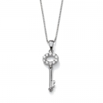 PalmBeach Jewelry Sterling Silver Cubic Zirconia Key Pendant